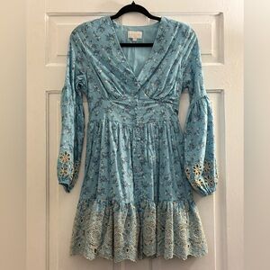 A Collective Story Floral Eyelet Cotton Mini Dress, size S